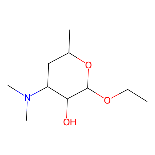 dl-beta-Ethyl-3-dimethylamino-3,4,6-trideoxyglucopyranoside structure