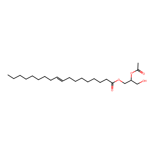 (2-acetyloxy-3-hydroxypropyl) (E)-octadec-9-enoate structure