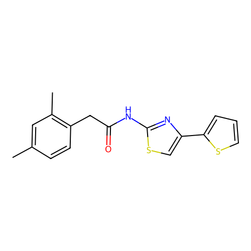2-(2,4-dimethylphenyl)-N-(4-(thiophen-2-yl)thiazol-2-yl)acetamide structure