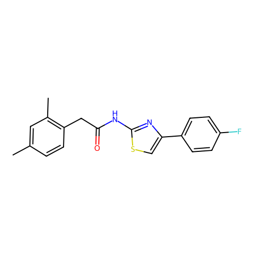 2-(2,4-dimethylphenyl)-N-(4-(4-fluorophenyl)thiazol-2-yl)acetamide structure