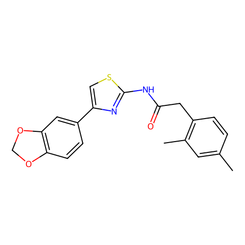 N-(4-(benzo[d][1,3]dioxol-5-yl)thiazol-2-yl)-2-(2,4-dimethylphenyl)acetamide structure