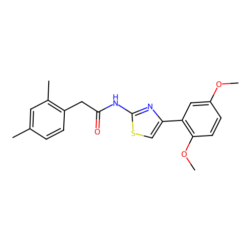 N-(4-(2,5-dimethoxyphenyl)thiazol-2-yl)-2-(2,4-dimethylphenyl)acetamide structure