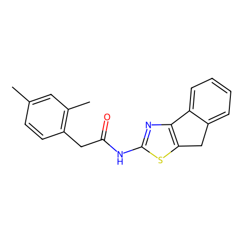 2-(2,4-dimethylphenyl)-N-(8H-indeno[1,2-d]thiazol-2-yl)acetamide structure