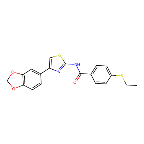 N-(4-(benzo[d][1,3]dioxol-5-yl)thiazol-2-yl)-4-(ethylthio)benzamide structure