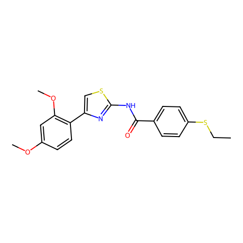 N-(4-(2,4-dimethoxyphenyl)thiazol-2-yl)-4-(ethylthio)benzamide structure