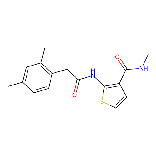 2-(2-(2,4-dimethylphenyl)acetamido)-N-methylthiophene-3-carboxamide structure