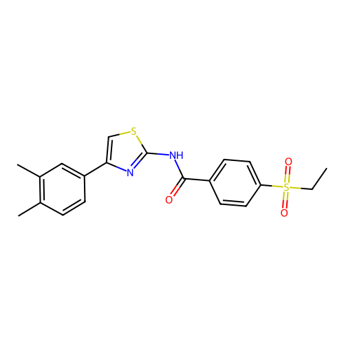 N-(4-(3,4-dimethylphenyl)thiazol-2-yl)-4-(ethylsulfonyl)benzamide structure