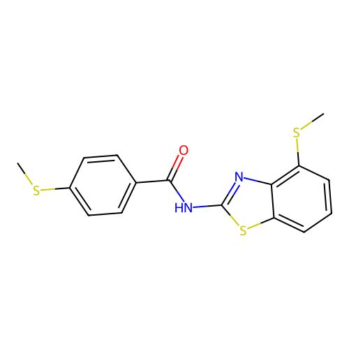 4-(methylthio)-N-(4-(methylthio)benzo[d]thiazol-2-yl)benzamide structure