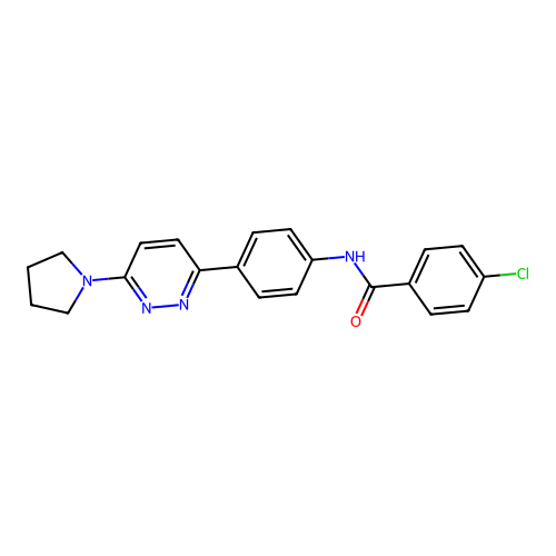 4-chloro-N-[4-(6-pyrrolidin-1-ylpyridazin-3-yl)phenyl]benzamide structure
