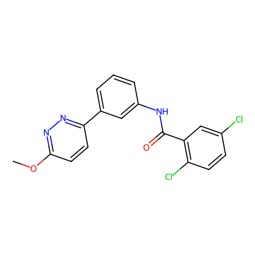 2,5-dichloro-N-[3-(6-methoxypyridazin-3-yl)phenyl]benzamide structure