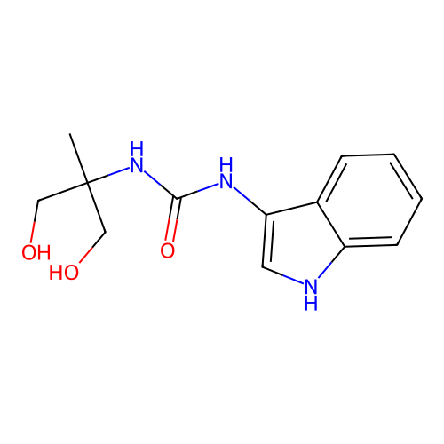 1-(1,3-dihydroxy-2-methylpropan-2-yl)-3-(1H-indol-3-yl)urea structure