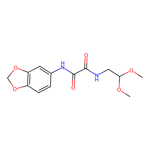 N'-(2H-1,3-benzodioxol-5-yl)-N-(2,2-dimethoxyethyl)ethanediamide structure