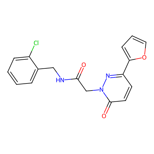 N-(2-chlorobenzyl)-2-(3-(furan-2-yl)-6-oxopyridazin-1(6H)-yl)acetamide structure