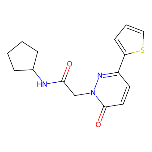 N-cyclopentyl-2-(6-oxo-3-(thiophen-2-yl)pyridazin-1(6H)-yl)acetamide structure