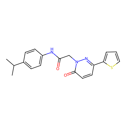 2-[6-oxo-3-(thiophen-2-yl)pyridazin-1(6H)-yl]-N-[4-(propan-2-yl)phenyl]acetamide structure