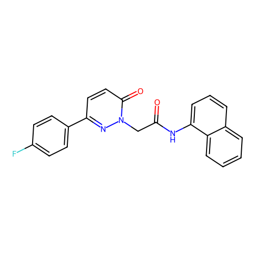 2-(3-(4-fluorophenyl)-6-oxopyridazin-1(6H)-yl)-N-(naphthalen-1-yl)acetamide structure