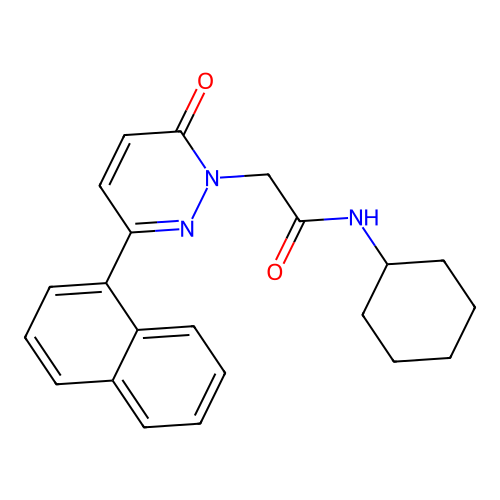 N-cyclohexyl-2-(3-(naphthalen-1-yl)-6-oxopyridazin-1(6H)-yl)acetamide structure