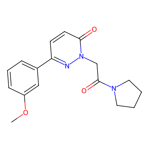 6-(3-methoxyphenyl)-2-(2-oxo-2-(pyrrolidin-1-yl)ethyl)pyridazin-3(2H)-one structure