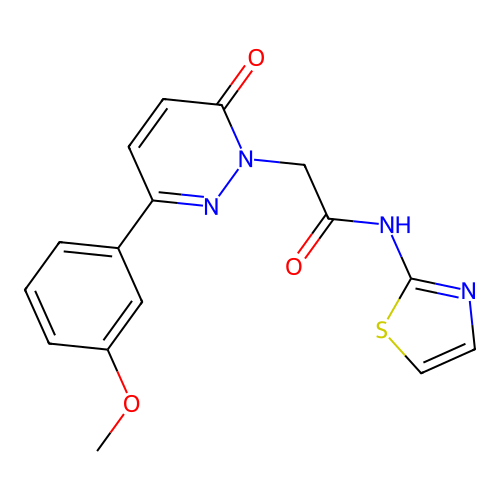 2-[3-(3-methoxyphenyl)-6-oxopyridazin-1(6H)-yl]-N-(1,3-thiazol-2-yl)acetamide structure