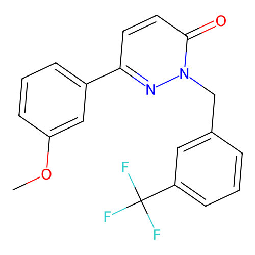 6-(3-methoxyphenyl)-2-(3-(trifluoromethyl)benzyl)pyridazin-3(2H)-one structure