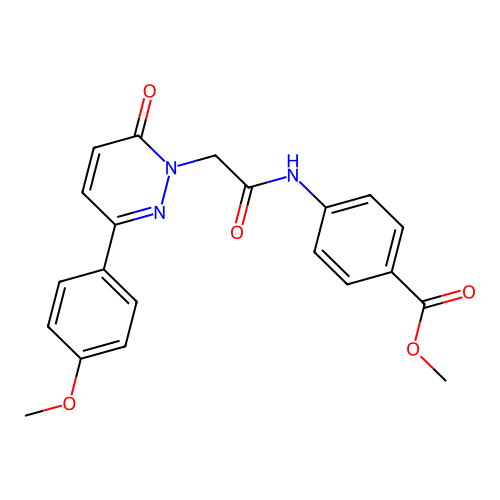 methyl 4-({[3-(4-methoxyphenyl)-6-oxopyridazin-1(6H)-yl]acetyl}amino)benzoate structure