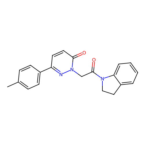 2-(2-(indolin-1-yl)-2-oxoethyl)-6-(p-tolyl)pyridazin-3(2H)-one structure