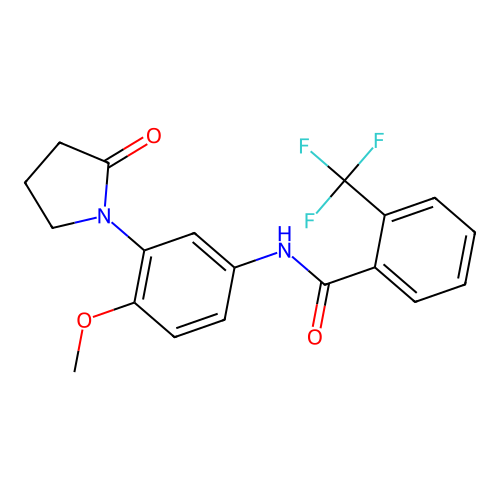 N-[4-methoxy-3-(2-oxopyrrolidin-1-yl)phenyl]-2-(trifluoromethyl)benzamide structure