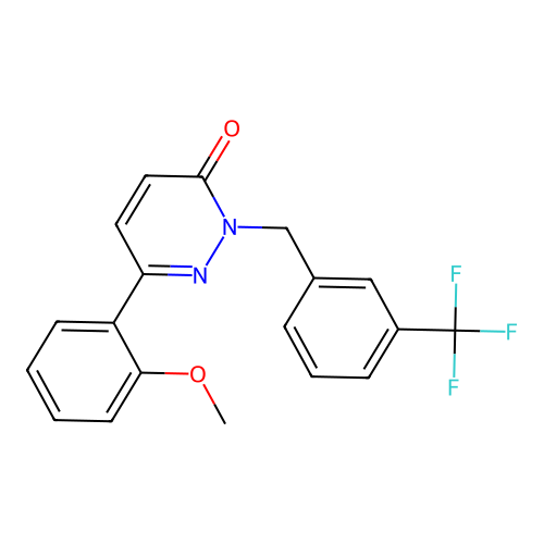 6-(2-methoxyphenyl)-2-(3-(trifluoromethyl)benzyl)pyridazin-3(2H)-one structure