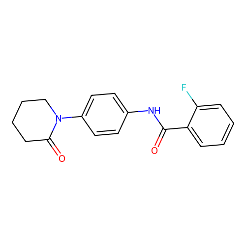 2-fluoro-N-[4-(2-oxopiperidin-1-yl)phenyl]benzamide structure