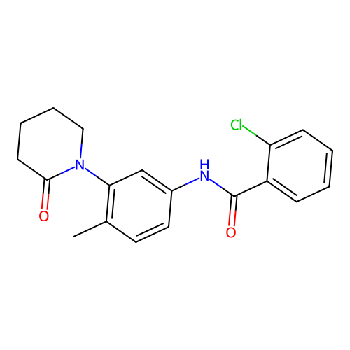 2-chloro-N-[4-methyl-3-(2-oxopiperidin-1-yl)phenyl]benzamide structure