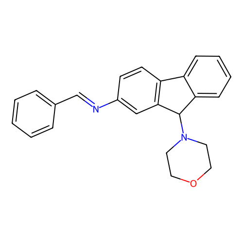 N-(9-morpholin-4-yl-9H-fluoren-2-yl)-1-phenylmethanimine structure