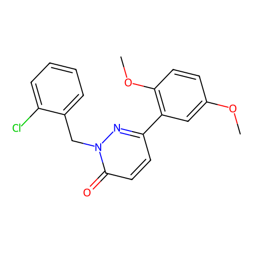 2-(2-chlorobenzyl)-6-(2,5-dimethoxyphenyl)pyridazin-3(2H)-one structure