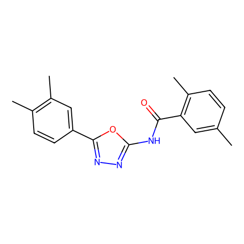 N-[5-(3,4-dimethylphenyl)-1,3,4-oxadiazol-2-yl]-2,5-dimethylbenzamide structure
