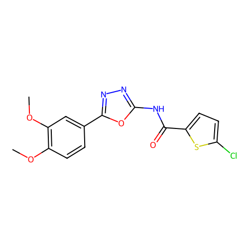 5-chloro-N-[5-(3,4-dimethoxyphenyl)-1,3,4-oxadiazol-2-yl]thiophene-2-carboxamide structure