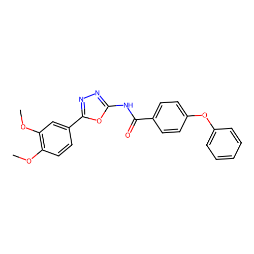 N-[5-(3,4-dimethoxyphenyl)-1,3,4-oxadiazol-2-yl]-4-phenoxybenzamide structure