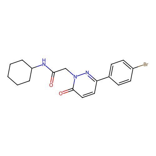 2-(3-(4-bromophenyl)-6-oxopyridazin-1(6H)-yl)-N-cyclohexylacetamide structure