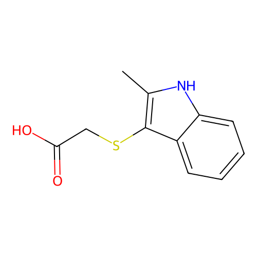2-[(2-甲基-1H-吲哚-3-基)硫基]乙酸 structure