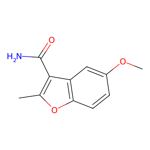 5-Methoxy-2-methyl-1-benzofuran-3-carboxamide structure