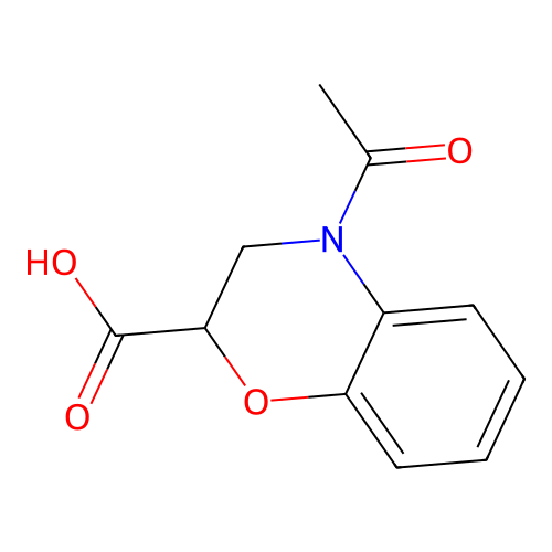 4-acetyl-3,4-dihydro-2H-1,4-benzoxazine-2-carboxylic acid structure