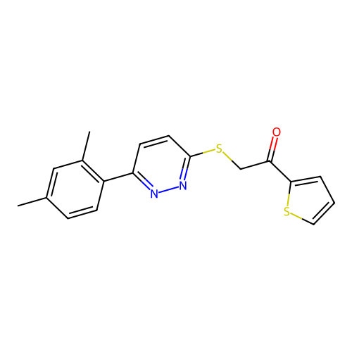 2-[6-(2,4-Dimethylphenyl)pyridazin-3-yl]sulfanyl-1-thiophen-2-ylethanone structure