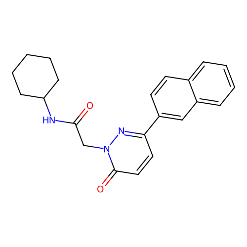 N-cyclohexyl-2-(3-(naphthalen-2-yl)-6-oxopyridazin-1(6H)-yl)acetamide structure