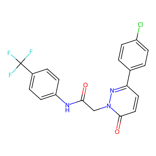 2-(3-(4-chlorophenyl)-6-oxopyridazin-1(6H)-yl)-N-(4-(trifluoromethyl)phenyl)acetamide structure