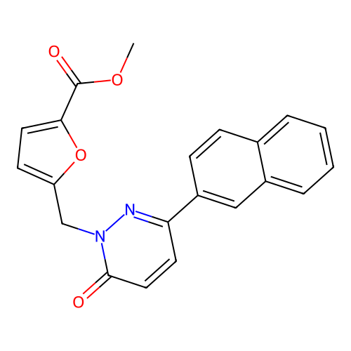 methyl 5-((3-(naphthalen-2-yl)-6-oxopyridazin-1(6H)-yl)methyl)furan-2-carboxylate structure