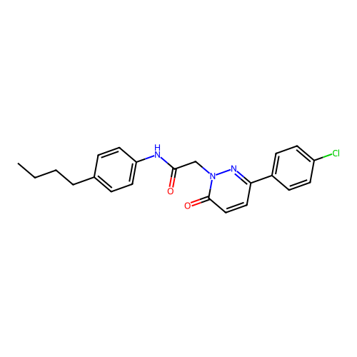 N-(4-butylphenyl)-2-(3-(4-chlorophenyl)-6-oxopyridazin-1(6H)-yl)acetamide structure