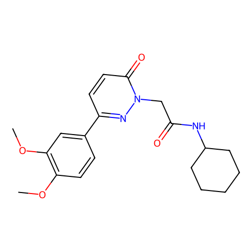 N-cyclohexyl-2-(3-(3,4-dimethoxyphenyl)-6-oxopyridazin-1(6H)-yl)acetamide structure