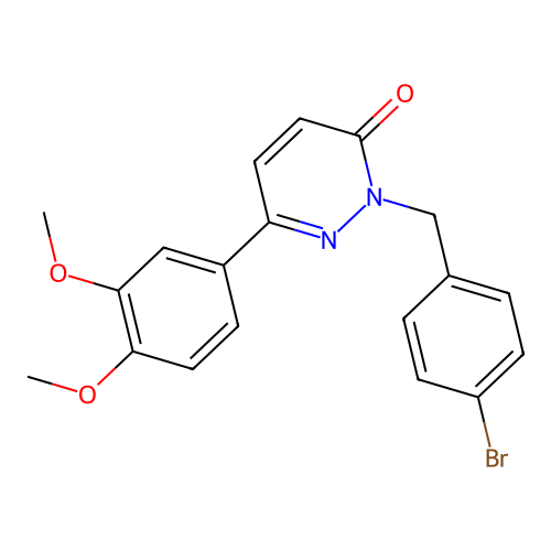 2-(4-bromobenzyl)-6-(3,4-dimethoxyphenyl)pyridazin-3(2H)-one structure
