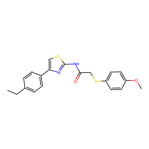 N-(4-(4-ethylphenyl)thiazol-2-yl)-2-((4-methoxyphenyl)thio)acetamide structure