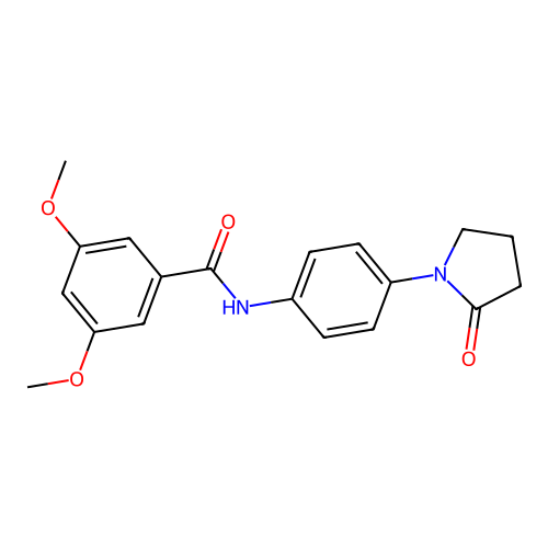 3,5-dimethoxy-N-[4-(2-oxopyrrolidin-1-yl)phenyl]benzamide structure