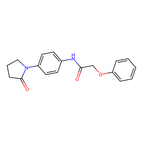 N-[4-(2-oxopyrrolidin-1-yl)phenyl]-2-phenoxyacetamide structure