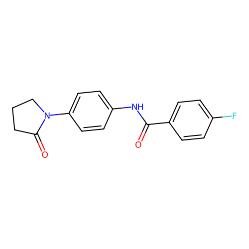 4-fluoro-N-[4-(2-oxopyrrolidin-1-yl)phenyl]benzamide structure
